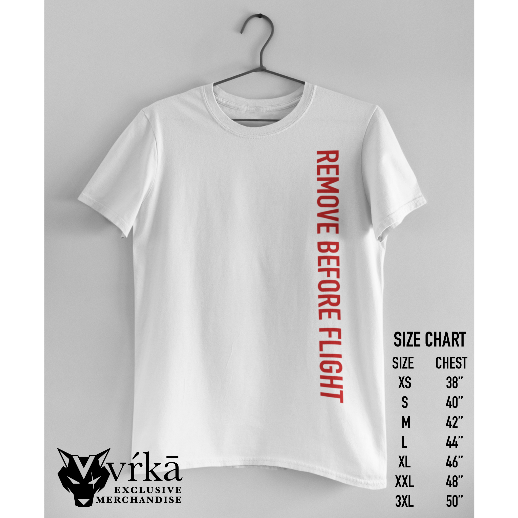 Featured image for “White Remove Before Flight T-Shirt”